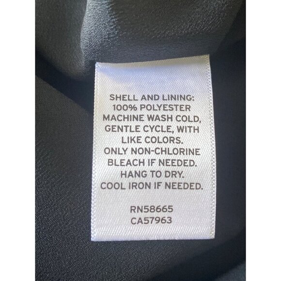 Halogen Navy Floral Wrap Dress, Sheer Puff Sleeves & Tulip Hem Women's Size M - Picture 10 of 10